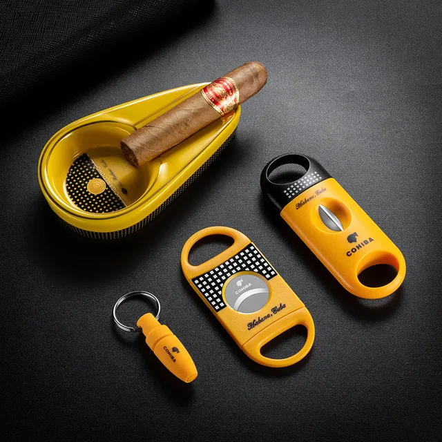 Cigar Cutter Cigar Set V Cut Flat Cutter Punch Ashtray Sharp Stainless Steel Cigar Scissors Guillotine Knife Cigar Cutting Tool - Image 4