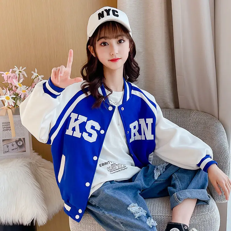 

2022 Coats And Jackets Spring Children's Jacket Baseball Suit Bomber Tiny Cottons Kids Clothes For Teen Quilted 4-14 Year Girl