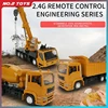 2.4G Remote Control Engineering Trucks Vehicle 10 Channels RC Simulation Heavy Crane Dump Construction City Truck Toy for Boys 1