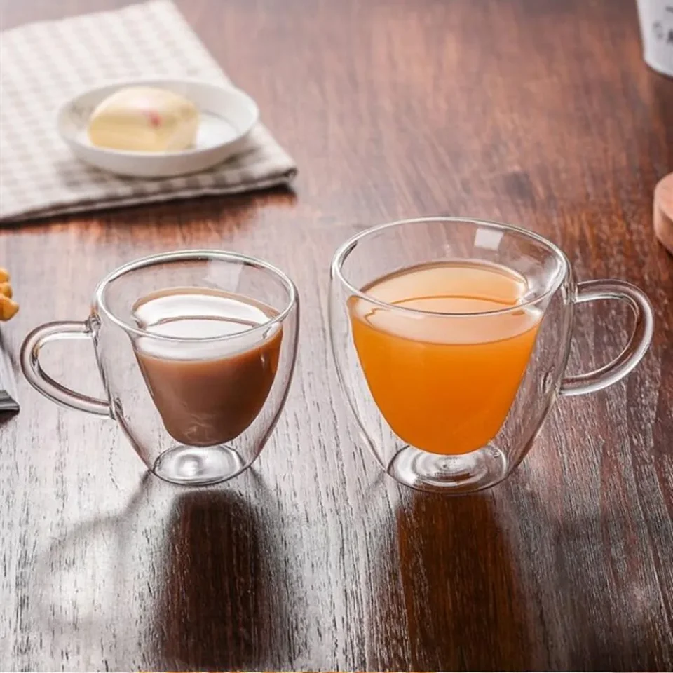 Tasse Café Thé Lait Design Double Paroi - Transparente, Résistante à La Chaleur (-20°C à 180°C), 240 Ml - Idéale Café, Thé, Lait Tasse En Verre Cœur Tasse Café Thé Lait Design Double Paroi - Transparente, Résistante à La Chaleur (-20°C à 180°C), 240 Ml - Idéale Café, Thé, Lait Tasse En Verre Cœur