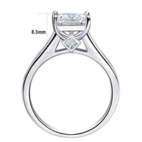Newshe 2 Pieces Classic Wedding Rings Set for Women 7*7mm Princess Cut AAAAA Zircon 925 Sterling Silver Engagement Ring Jewelry - Image 5