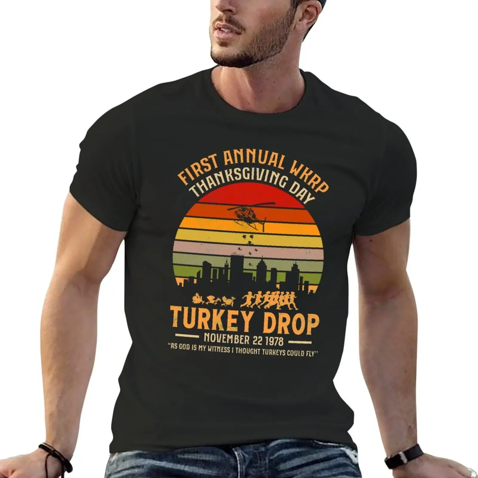

first annual wkrp thanksgiving day turkey drop T-shirt Blouse sublime clothes for men