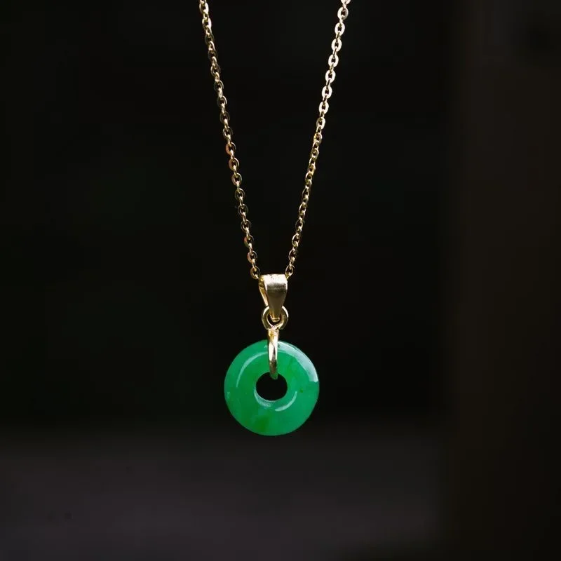 SMDSAZ Gioielli di Moda in Giada con Pendente in Giada a Mano Verde