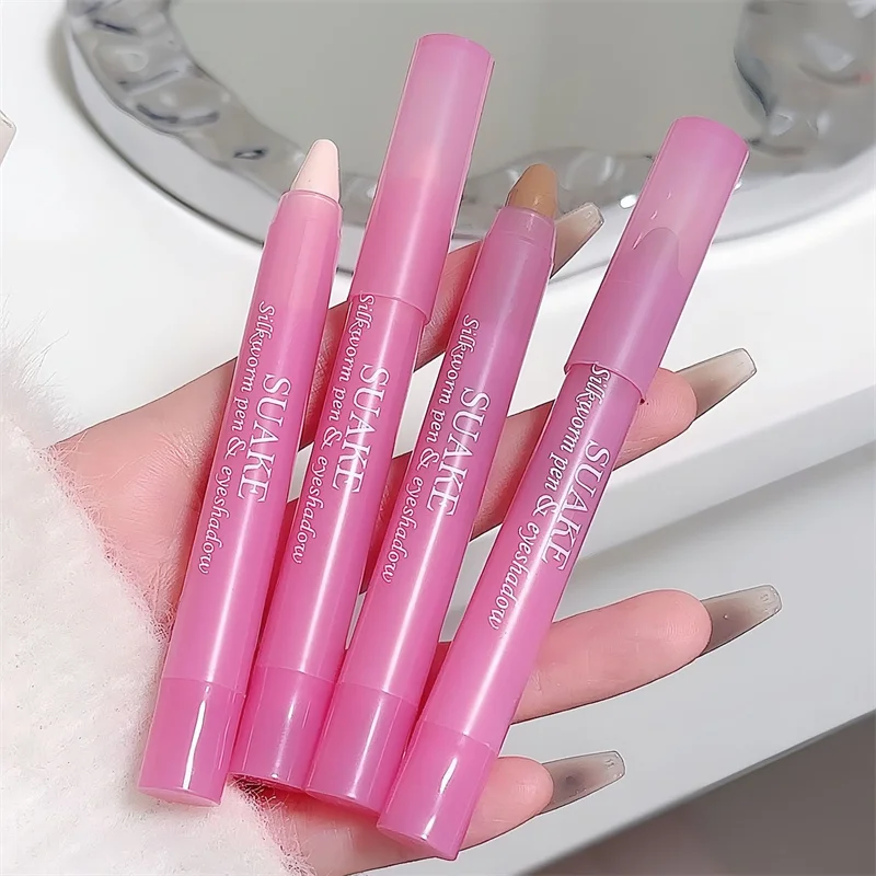 Neuer Concealer, Konturstift, Glitzer-Highlighter-Stift, Bronzer-Stift, wasserfest, aufhellend, Lidschattenstift mit Seidenraupen-Effekt_voghion.com