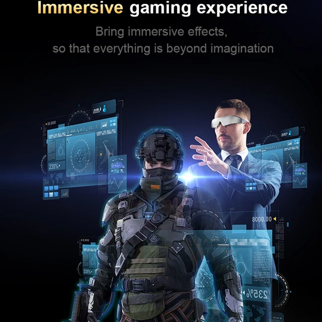 Head Mounted 3D AR/VR Smart Glasses OLED 200inch Giant Screen VR