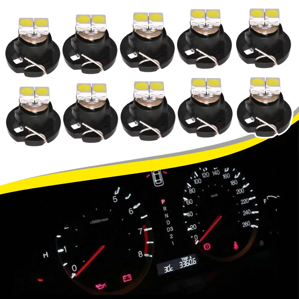 

Универсальная автомобильная клиновидная лампа A/C, 10 шт., Автомобильная фонарь T4/T4.2, клиновидная лампа для приборной панели, многофункциональная автомобильная лампа для окружающего освещения, автомобильные аксессуары