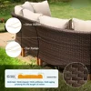 7 Pieces Wicker Patio Furniture Set, All-Weather Rattan Outdoor Conversation Half-Moon Curved Sectional Sofa Set for Garden 3