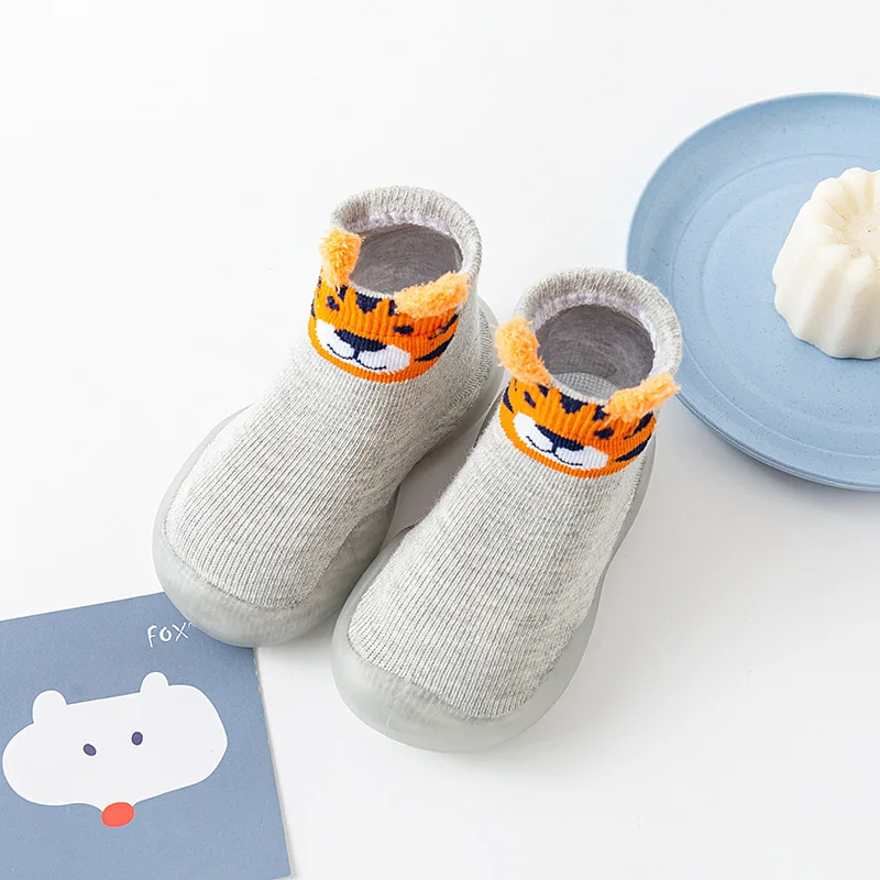 Newborn Girls Boys Cute Toddler Shoes Socks Winter Baby Cartoon Animal Floor Socks with Rubber Soft Anti Slip Sole Infant Stuff