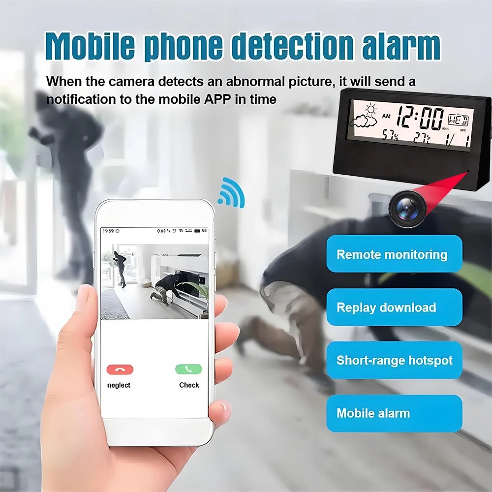 HD 4K mini WiFi camera, improved clarity, supports motion detection, remote viewing, wireless home nanny style camera 5