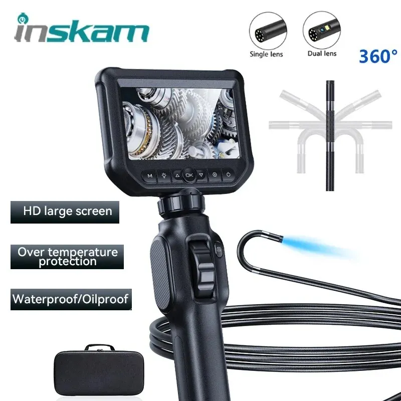 Two-Way Articulating Borescope Industrial Endoscope with 8.5mm Articulating Camera Snake Cars Inspection Camera For IOS Android inspection camera mini endoscope camera rifle borescope camera