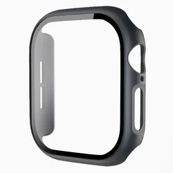 Enhanced PC Full Cover Watch Case with Tempered Glass Screen Protector, Anti‑Scratch Shell for Series 1 2 3 38mm (Original titanium23)