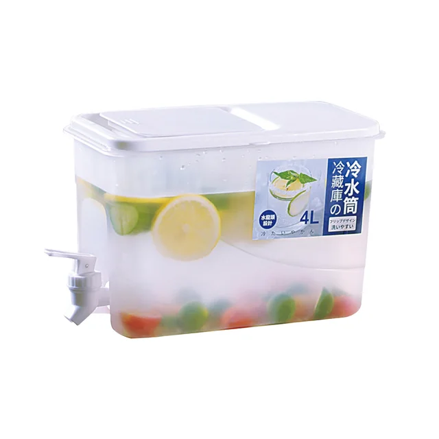 Distributeur d'eau multifonctionnel en plastique pour réfrigérateur avec robinet, grande capacité pour boissons froides 1