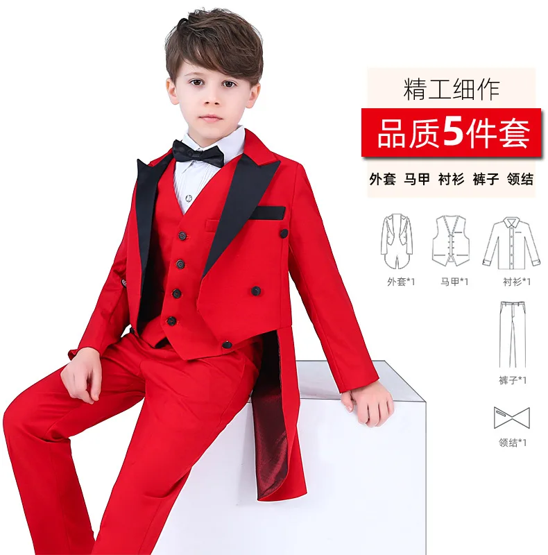 JUCPKID Kinder Jungen Anzug Set 3-12 Jahre Hochzeit Anzug Für Kinder Junge Kinder Jungen Smoking Kostüme Set Jungen anzug Outfits Set – Detail 4