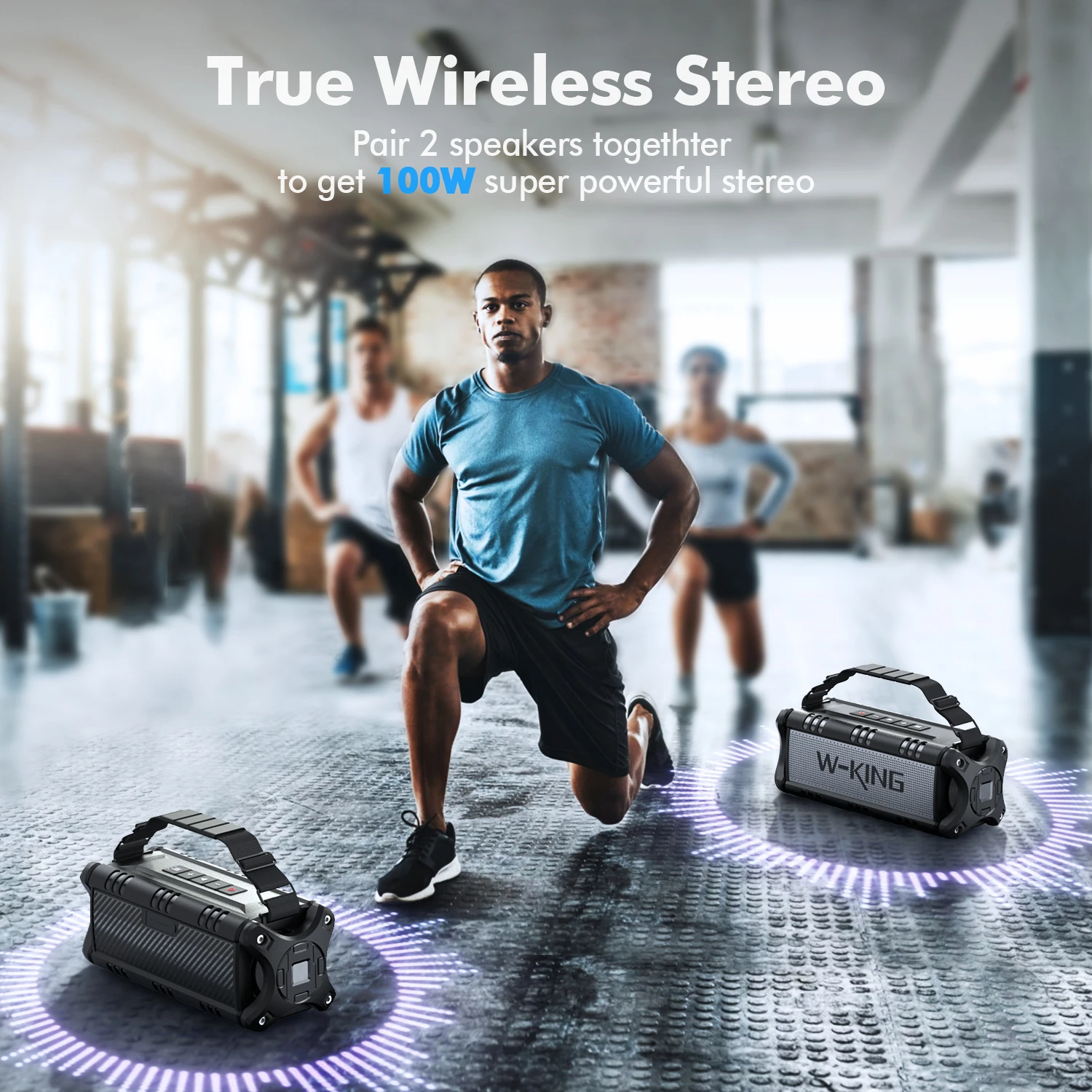 W-KING Bluetooth Speaker, 90W Peak 50W RMS Powerful Bluetooth Speaker Loud IPX6 Waterproof, Large Outdoor Portable Speaker
