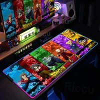 RGB Mousepad Computer Game Lock Edge Deskmat Xxl Keyboard PC Non-slip Carpet LED Glowing Anime Goku D-Dragons Balls Mausepad Rug