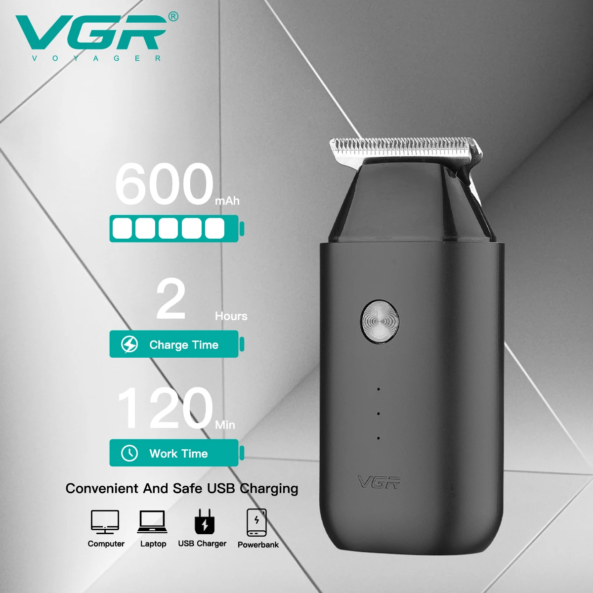 VGR Mini Hair Clipper Professional Zero Cutting Machine Electric