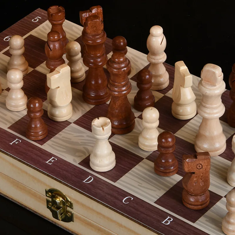 32pcs Wooden Chess Pieces Complete Chessmen International Word Chess Set Chess Piece Entertainment Accessories