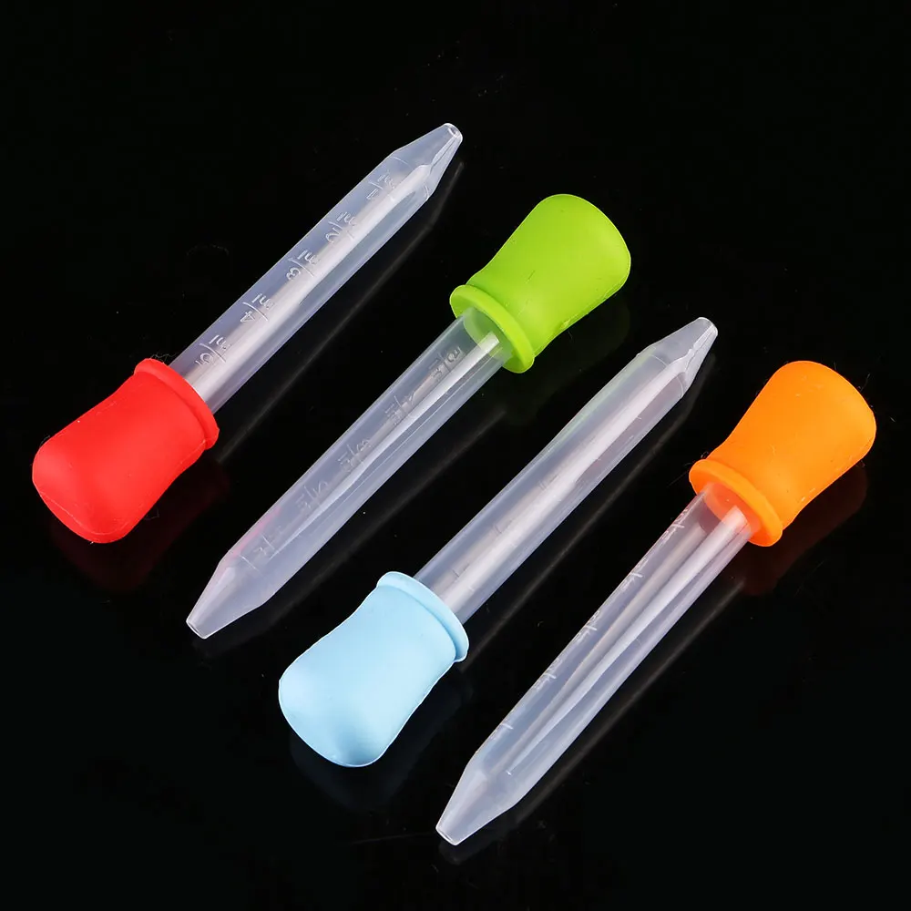 Silicone World 5ML Silicone Dropper Water Medication Dispenser Pipette With Scale Baby Pet Anti Choking Feeding Medicine Tools