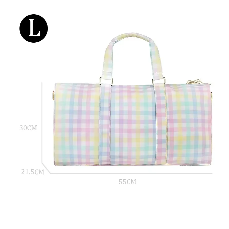 New Large Size Rainbow Plaid Fanny Pack Chest Pack Toiletry Storage Pouch Grid Outdoor Fanny Pack Travel Wash Cosmetic Bag Gift