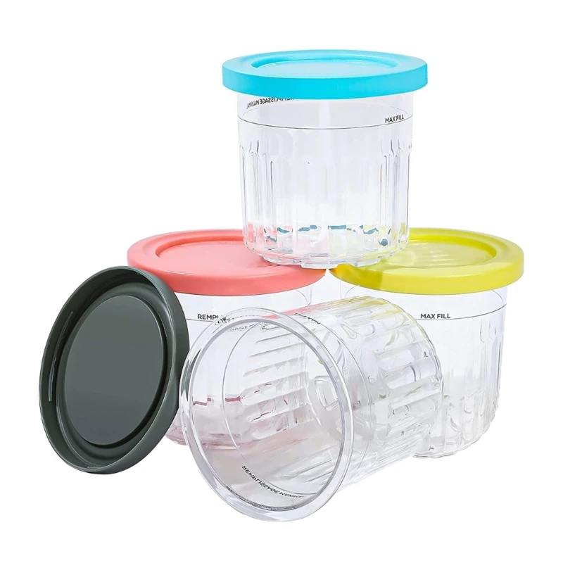 CPDD Ice Cream Pints Cup Dessert Freezer Storage Cup Yogurt Tub Lid Containers Tubs Reusable For NC301 NC299AMZ NC300