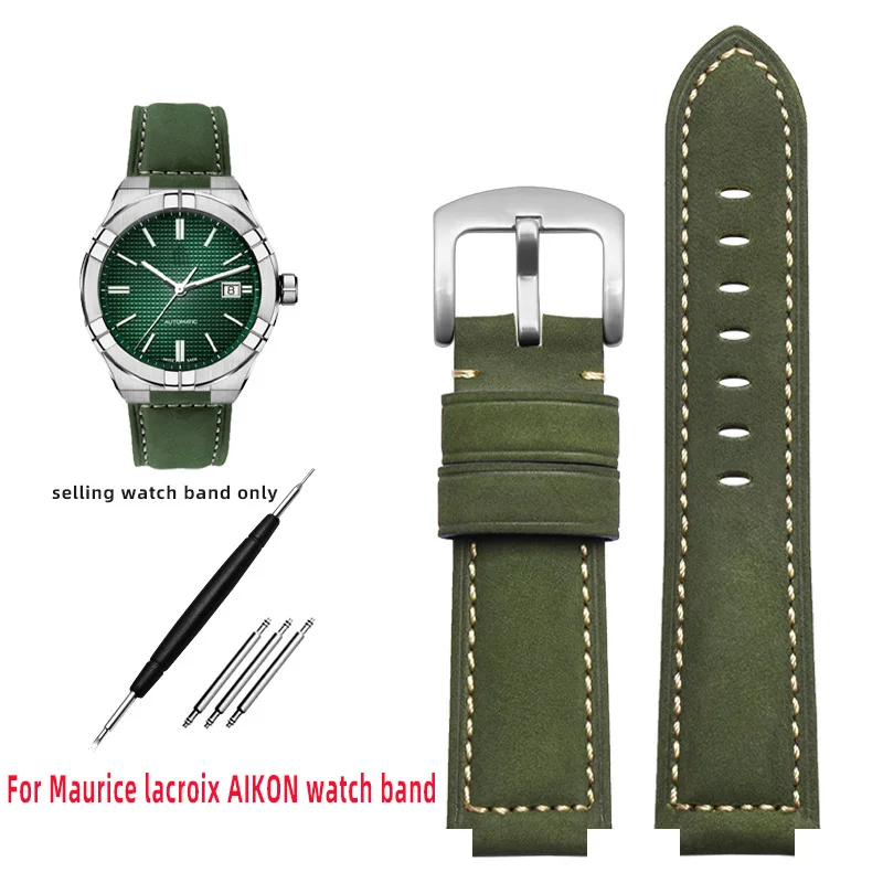 Genuine Leather Watch Strap For Maurice Lacroix AIKON AI6008 6038 Watch