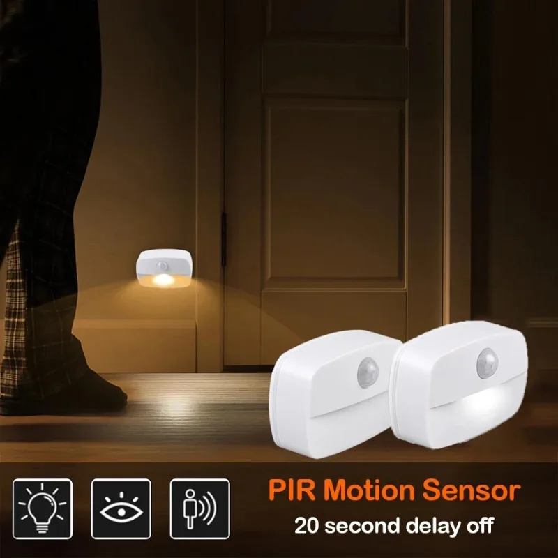 

Auto ON/OFF LED Smart Night Lamp Under Cabinet Lights PIR Motion Sensor Kitchen Bedroom Light for Night Cupboard Closet Stairs