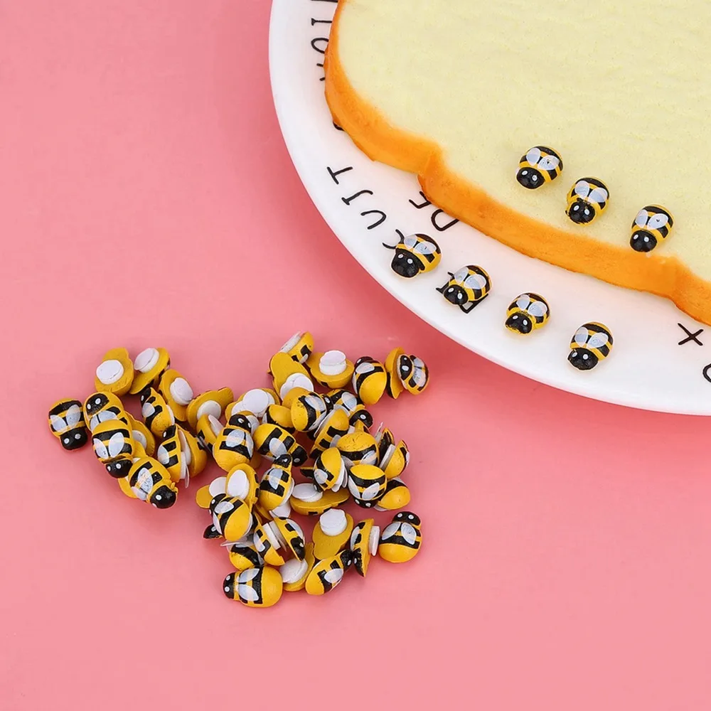 100pcs 작은 크기의 나무 곤충 스티커 무당벌레 꿀벌 나무 공예 장식 스티커 ..