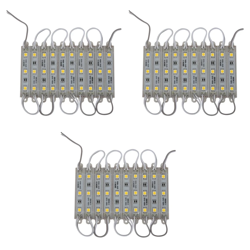 

3X10 шт. 5050 SMD 3 фотолампа, фотолампа, водонепроницаемая лента, постоянный ток 12 В, теплый белый свет