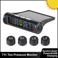 Digital Car TPMS Automobile Tire Pressure Monitoring System Tyre Temperature Tester Solar TPMS Auto Security Alarm 0-6Bar AN01