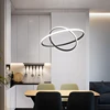 Outer Luminous Circle Living Room Pendant Chandelier Modern 4 Lamp Colors Available Factory Direct Sales LED Lighting Fixture 2