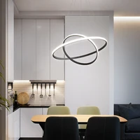Outer Luminous Circle Living Room Pendant Chandelier Modern 4 Lamp Colors Available Factory Direct Sales LED Lighting Fixture 2