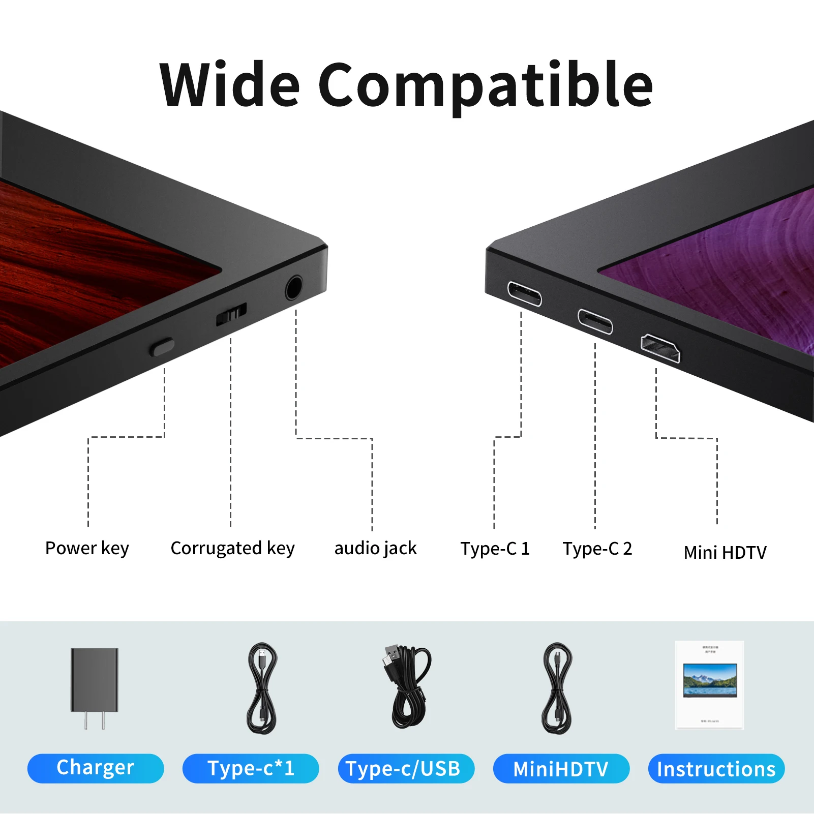 KELIWEI ޴ ũž ,  Ŀ USB-C, HDMI ȣȯ ÷, XBOX Switch PS4 ƮϿ, 14 ġ IPS, 1920x1080