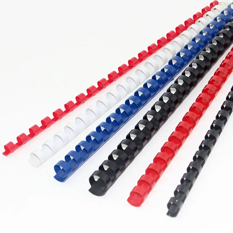 100PCS Binding Apron Plastic 21 Hole 6-12mm Coil A4 Machine Consumable Loose-Leaf Spiral Coil Scrapbook Notebook Office Supply