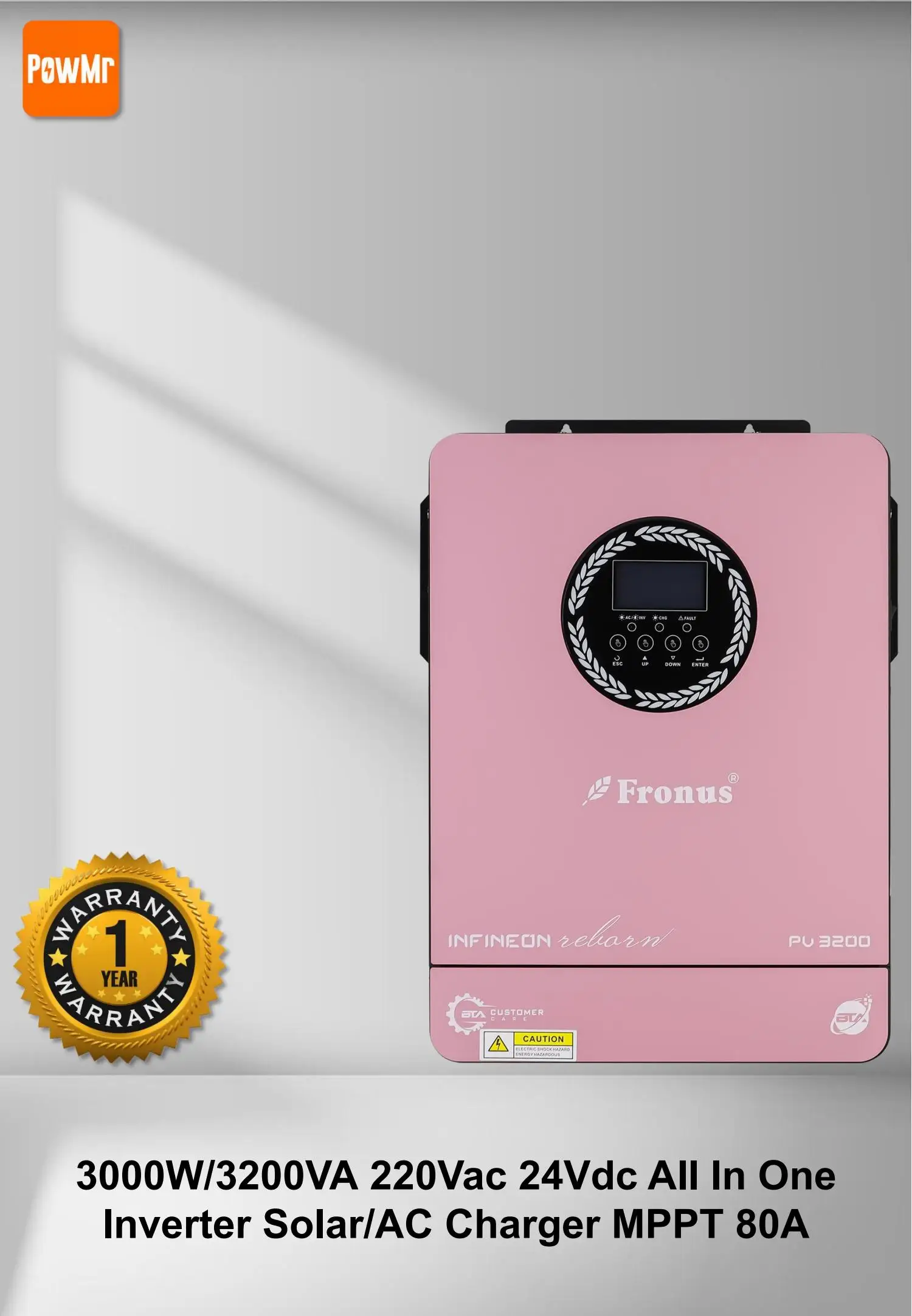 Solar Inverter PowMr 1800W 3000W Hybrid Solar Inverter 12V 24V 230V Off Grid Pure Sine Inverter with MPPT 60A Solar Battery Charger
