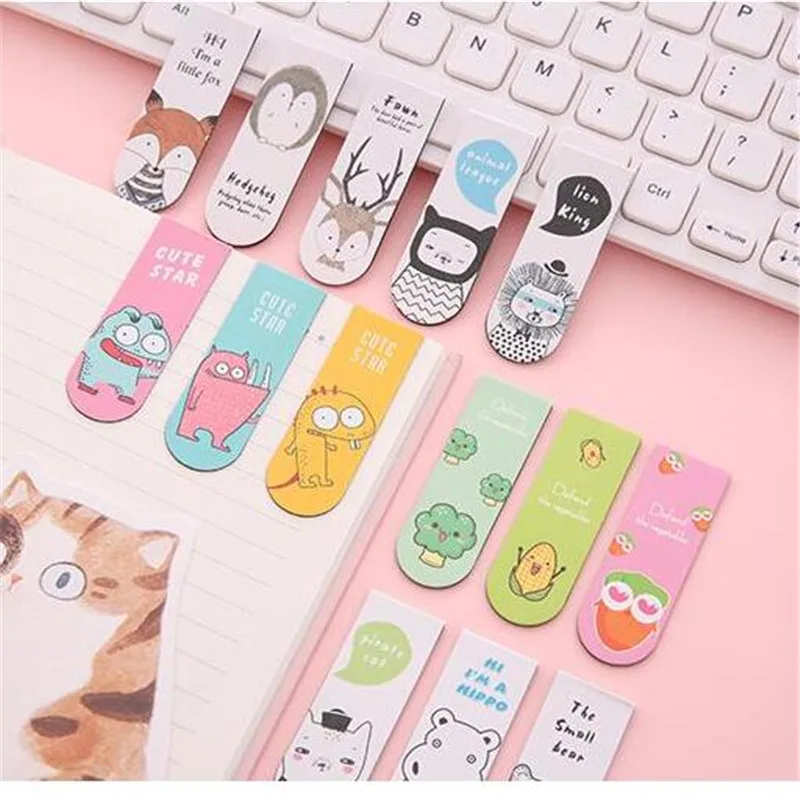 18pcs/lot Creative Cartoon Bookmarks Cute Kawaii Book Marks Student Gifts