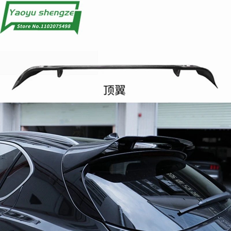 

For Alfa Romeo Stelvio Spoiler Carbon Fiber Rear Trunk Spoiler Black Finish Quadrifoglio Verde KD Style 2017 - 2018