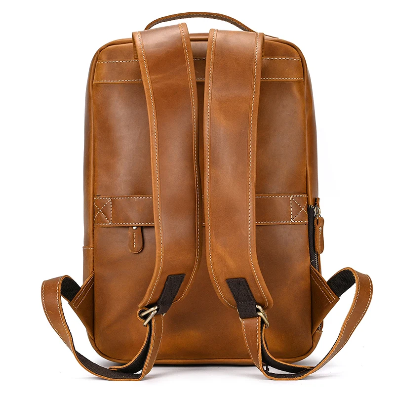 Womens Rustic Brown Leather Backpack Mens Purse