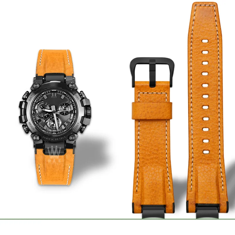 For Casio G SHOCK MTG B3000 Italian leather strap MTG B3000 Cowhide watch strap Modified Stainless steel Adapters Connector AliExpress