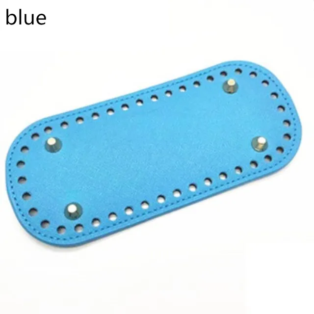 High Qualtiy pu Leather Bottom With Holes Rivet For Knitting Bag Handbag Bottom DIY Women Shoulder Crossbody Bags Accessories Blue