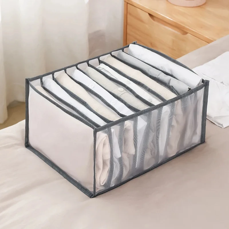 1/2PCS Clothes Organizer Trousers Clothes Jeans Storage Box Wardrobe Clothes Organizer Underwear Bra Socks Drawer Compartment 6