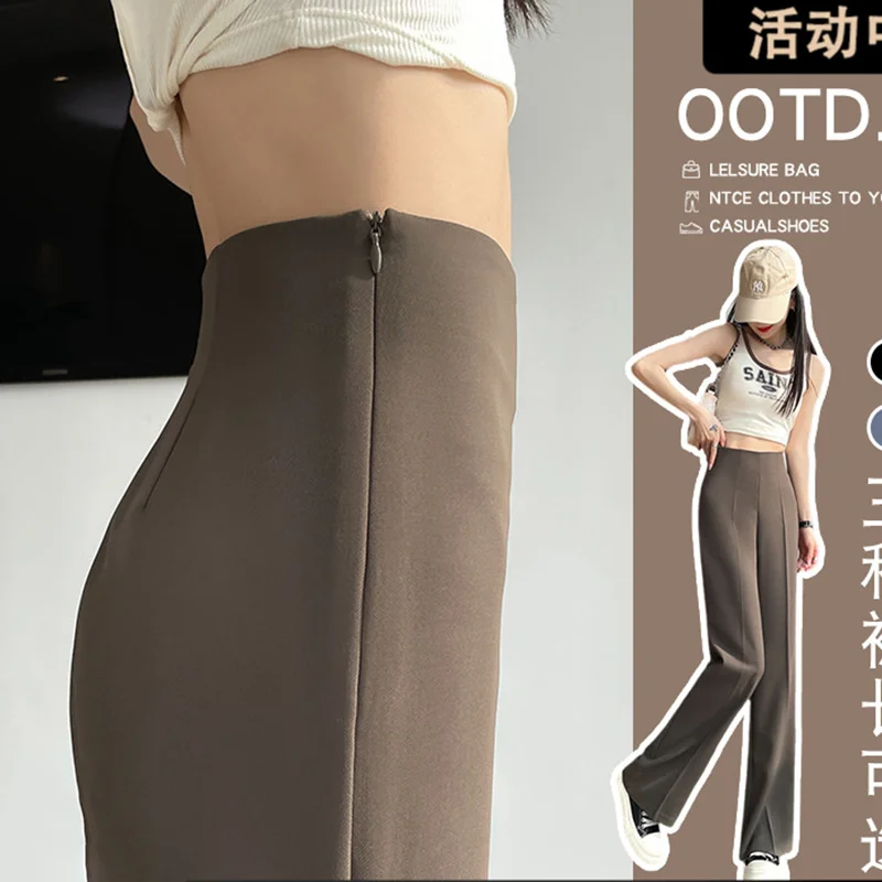 0401~silk side-zip fastening pants main image 0