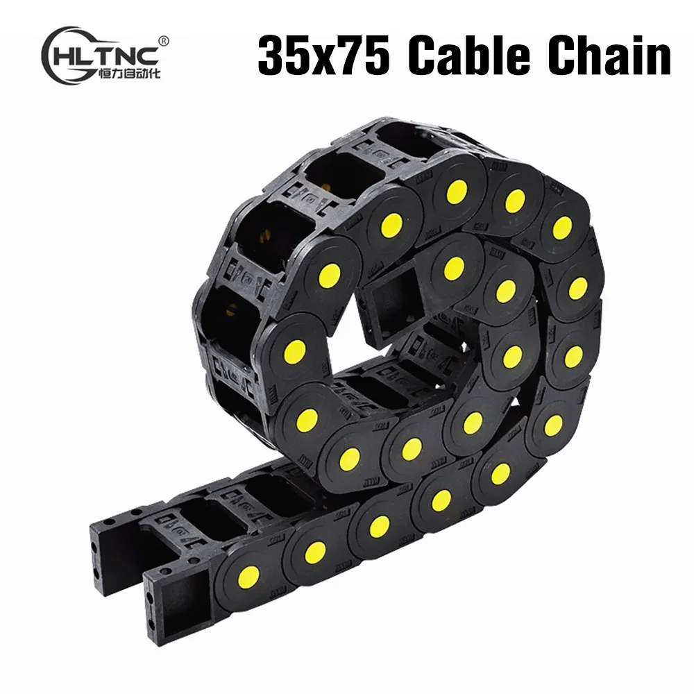 HLTNC Bridge Full Open Type Cable Drag Chain Towline 35x75 1000mm 35mm 75mm For CNC Milling Machine Router Wire Protection