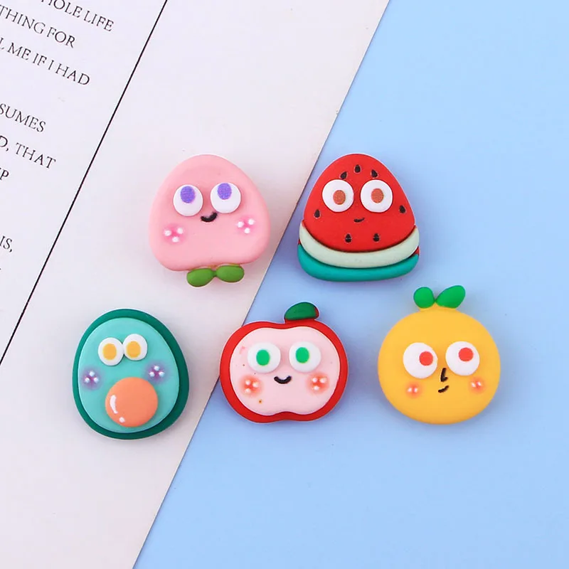

20pcs Kawaii Cartoon Fruits Charms 25mm Resin Flatback Cabochon Scrapbooking Accessories Decoration for Hair Bows Diy Jewelry
