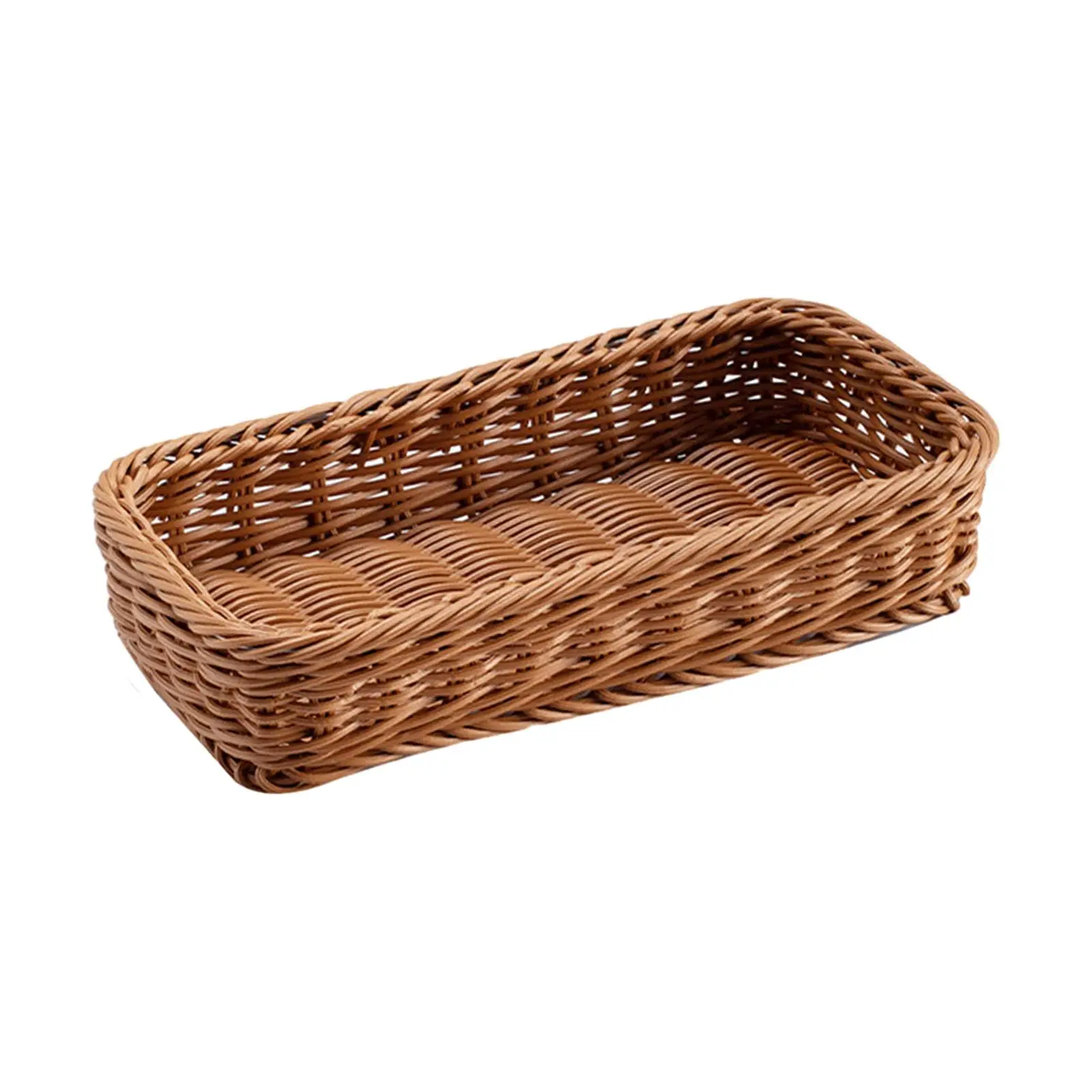 Rattan Storage Basket Stackable Picnic Basket for Bedroom Kitchen Shelf