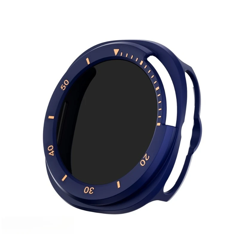 Enhanced Privacy Glass PC Case with Screen Protector Bumper for Galaxy Watch 8 Classic