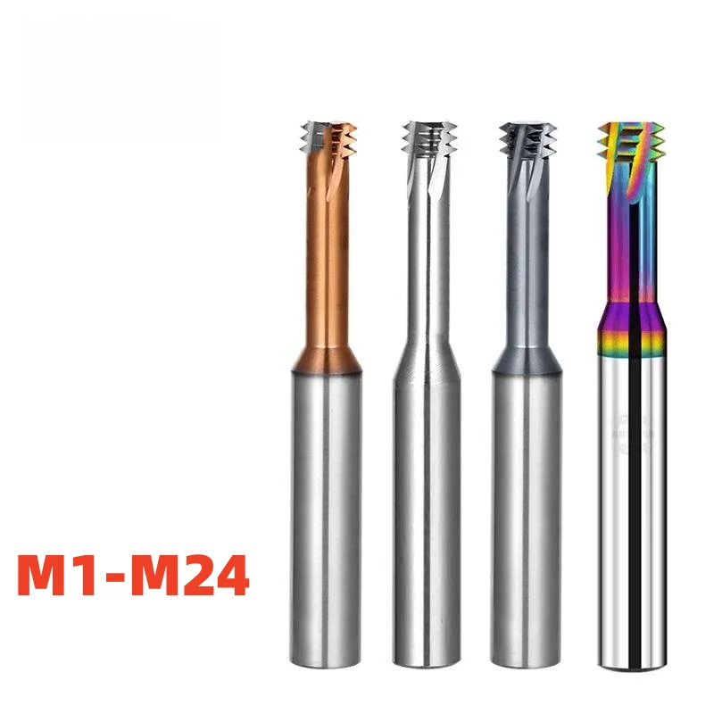 

1pcs CNC 3Flute Machine Solid Carbide Thread Milling M1 M1.6 M2 M3 M4 M5 M6 M8 M10 M12 M14M18M20M24Mill Mills Cutter