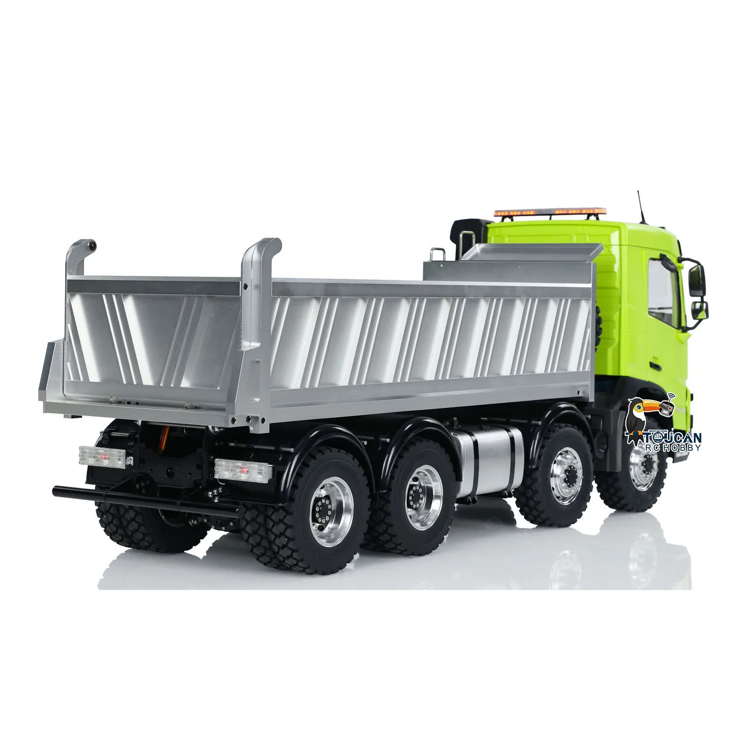 RTR LESU 1/14 Scale RC Hydraulic Dump Truck Model FMX Cabin 8X8 Metal Chassis Dumper with Lights Sounds Battery Toy THZH1960 3