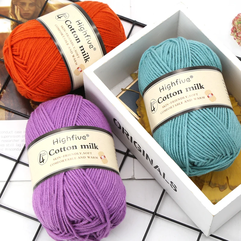 5pcs Cotton Baby Milk Thread Worsted Handmade Wool Line Crochet Cotton yarn For knitting Bargain Wholesale Price 4