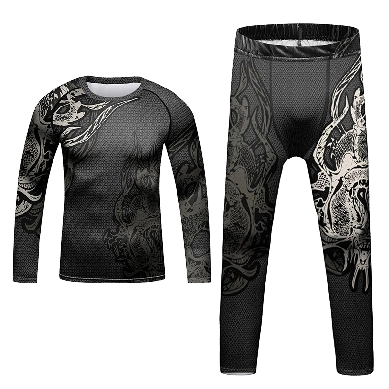 Children’S Bodybuilding Rashgaurd Outfits CodyLundin MMA Brazilian Grappling No Gi Jiu Jitsu Tees+Shorts Muay Thai Rashguard Set 5