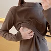 Maternity High Collar German Fleece Warm Nursing Clothes For Nursing Hoodies Mothers Breastfeeding Clothes Pregnant Clothes P14 5